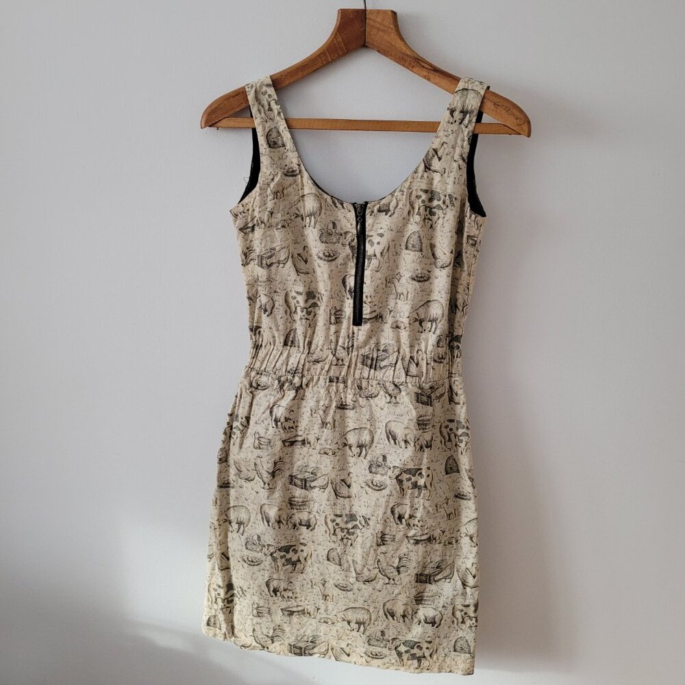 Unique! Josiane Perron "Farm Pasture" Print Dress-Small